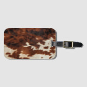 Bruin Zwart Wit Koeienhuid Bagagelabel (Voorkant (horizontaal))