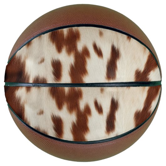 Bruin Zwart Wit Koeienhuid Basketbal (Voorkant)