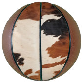 Bruin Zwart Wit Koeienhuid Basketbal (Verticaal)