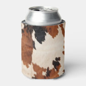 Bruin Zwart Wit Koeienhuid Blikjeskoeler (Blikje Voorkant)