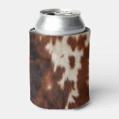 Bruin Zwart Wit Koeienhuid Blikjeskoeler (Blikje Voorkant)