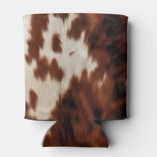 Bruin Zwart Wit Koeienhuid Blikjeskoeler (Achterkant)