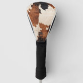 Bruin Zwart Wit Koeienhuid Golfheadcover (Voorkant)