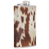 Bruin Zwart Wit Koeienhuid Heupfles (Rechts)