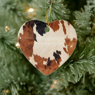 Bruin Zwart Wit Koeienhuid Keramisch Ornament