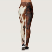 Bruin Zwart Wit Koeienhuid Leggings (Achterkant)