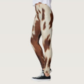 Bruin Zwart Wit Koeienhuid Leggings (Links)