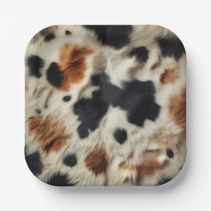 Bruin Zwart Wit Koeienhuid Print Land Western Papieren Bordje