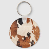 Bruin Zwart Wit Koeienhuid Sleutelhanger (Voorkant)