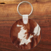 Bruin Zwart Wit Koeienhuid Sleutelhanger (Achterkant)