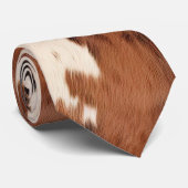Bruin Zwart Wit Koeienhuid Stropdas (Opgerold)