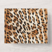 Bruin Zwart Wit Luipaard Dierenprint All In One Uitnodiging (Achterkant)