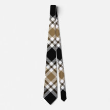 Bruin, Zwart, Wit Tartan Plaid Patroon