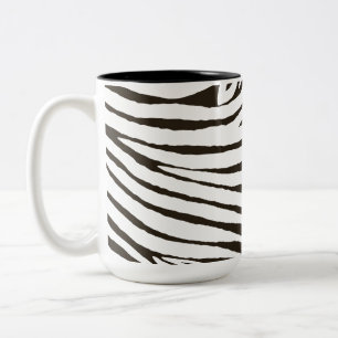 Bruin Zwart Wit Zebra Print Tweekleurige Koffiemok