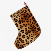 Bruin zwarte leopard-printer grote kerstsok (Achterkant (Hangend))