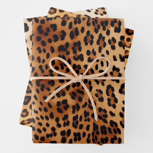 Bruin zwarte leopard-printer inpakpapier vel (In situ)