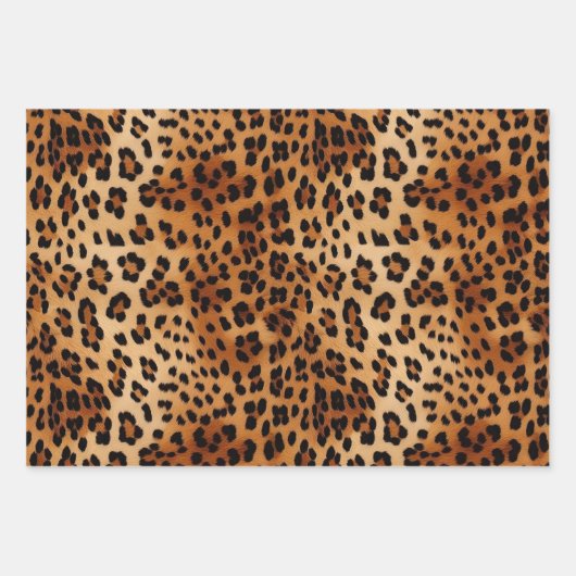 Bruin zwarte leopard-printer inpakpapier vel (Voorkant)
