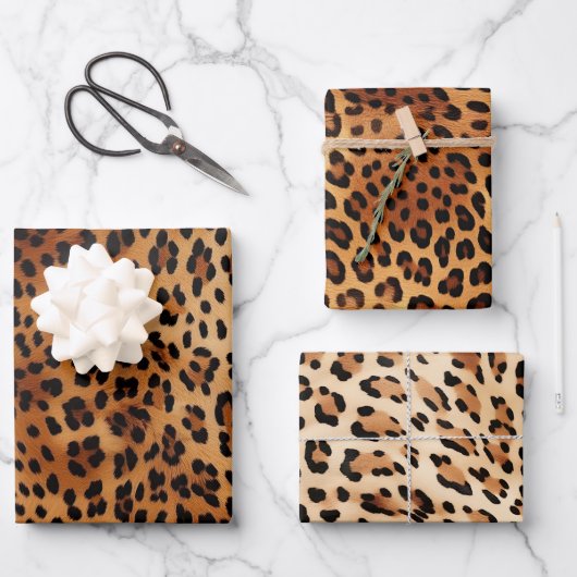 Bruin zwarte leopard-printer inpakpapier vel (Voorkant)