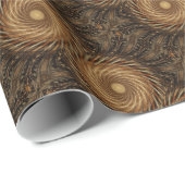 Bruin zwarte spiraalgolf Kaleidoscoop Art Cadeaupapier (Rol Hoek)