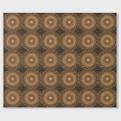Bruin zwarte spiraalgolf Kaleidoscoop Art Cadeaupapier (Vlak)