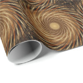 Bruin zwarte spiraalgolf Kaleidoscoop Art Cadeaupapier (Rol Hoek)