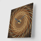 Bruin zwarte spiraalgolf Kaleidoscoop Art-klok Vierkante Klok (Hoek)