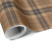 Bruin Zwarte tartan Pset Scottish Pattern Cadeaupapier (Rol Hoek)