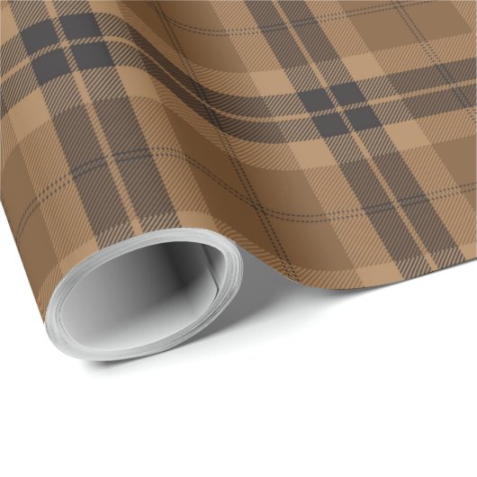 Bruin Zwarte tartan Pset Scottish Pattern Cadeaupapier (Rol Hoek)