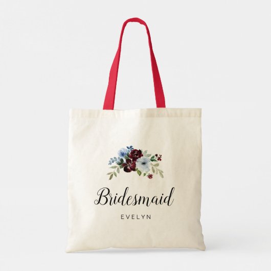 bruinblauw Bridesmaid Tote Bag (Achterkant)