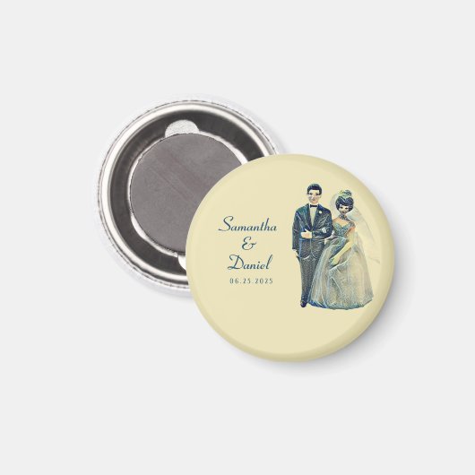 bruinbruidbruinbruinhuwelijken bewaren de datum magneet (Voorkant / Achterkant)