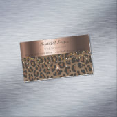 Bruinbruine glans van leopard magnetisch visitekaartje (Voorbeeld)