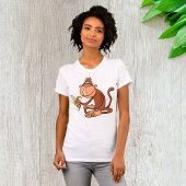 Bruine aap met banaan T-shirt