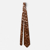 Bruine Aarde Tone Glitter Sequin Sparkly Stropdas (Achterkant)