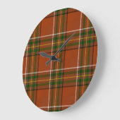 Bruine aardse plaid tartan grote klok (Hoek)