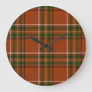 Bruine aardse plaid tartan  grote klok