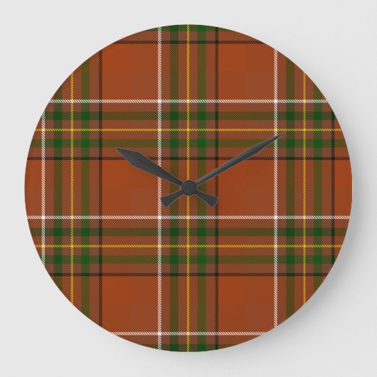 Bruine aardse plaid tartan grote klok (Voorkant)