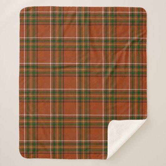 Bruine aardse plaid tartan sherpa deken (Voorkant)
