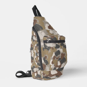 Bruine Aardtinten Militair Camouflage Sling Bag