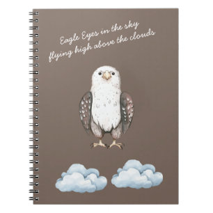 Bruine Adelaar Vogel Wolken Gedicht Notitieboek