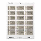 Bruine Adresetiketten met kuit en kant Etiket (Full Sheet)