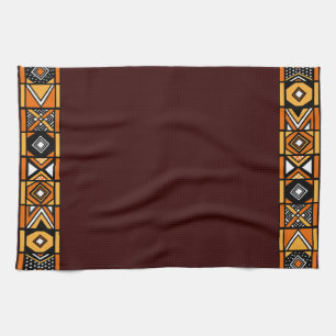 Bruine Afrikaanse Keukenhanddoek met Afrikaanse Ku