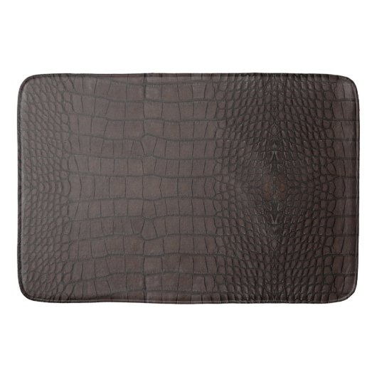 Bruine alligator textuur print badmat (Voorkant)