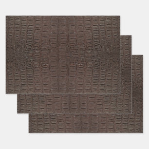Bruine alligatorhuid Afdruppelpapier Inpakpapier Vel