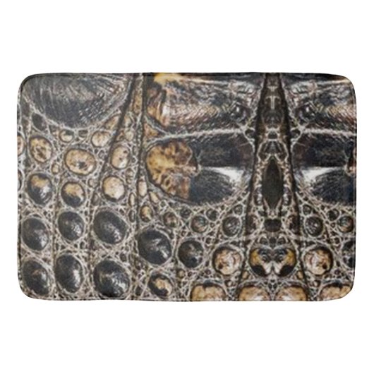Bruine Amerikaanse alligator huidtextuur Badmat (Voorkant)
