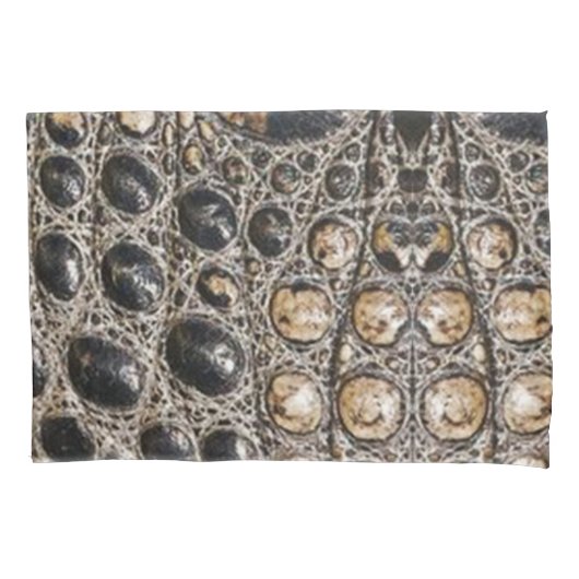 Bruine Amerikaanse alligator huidtextuur Kussensloop (Voorkant)