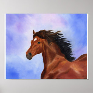 Bruine Andalusiaanse paardendruk Poster