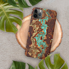Bruine Aqua Turquoise Groene Geode Marmer Kunst iPhone 16 Pro Max Hoesje