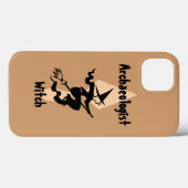 Bruine archeoloog heks met kamer en trowel Case-Mate iPhone case (Achterkant (horizontaal))