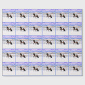 Bruine baai met zigeunerbanner ontwerppaard in sne cadeaupapier (Vlak)