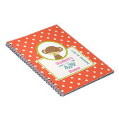 Bruine Baby-aap met Pacifier-Baby shower Notitieboek (Rechterzijde)